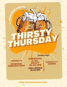 Thirsty Thursday @ Stress Free Moose - Destination Moosehead Lake